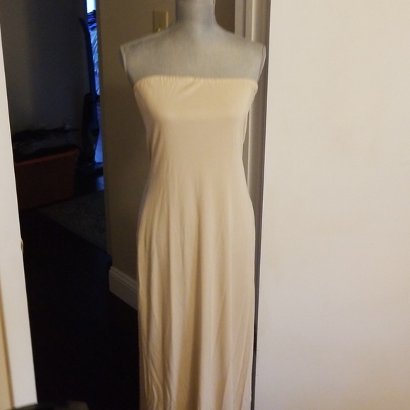 Dresses & Skirts - Strapless matte jersey dress slit side